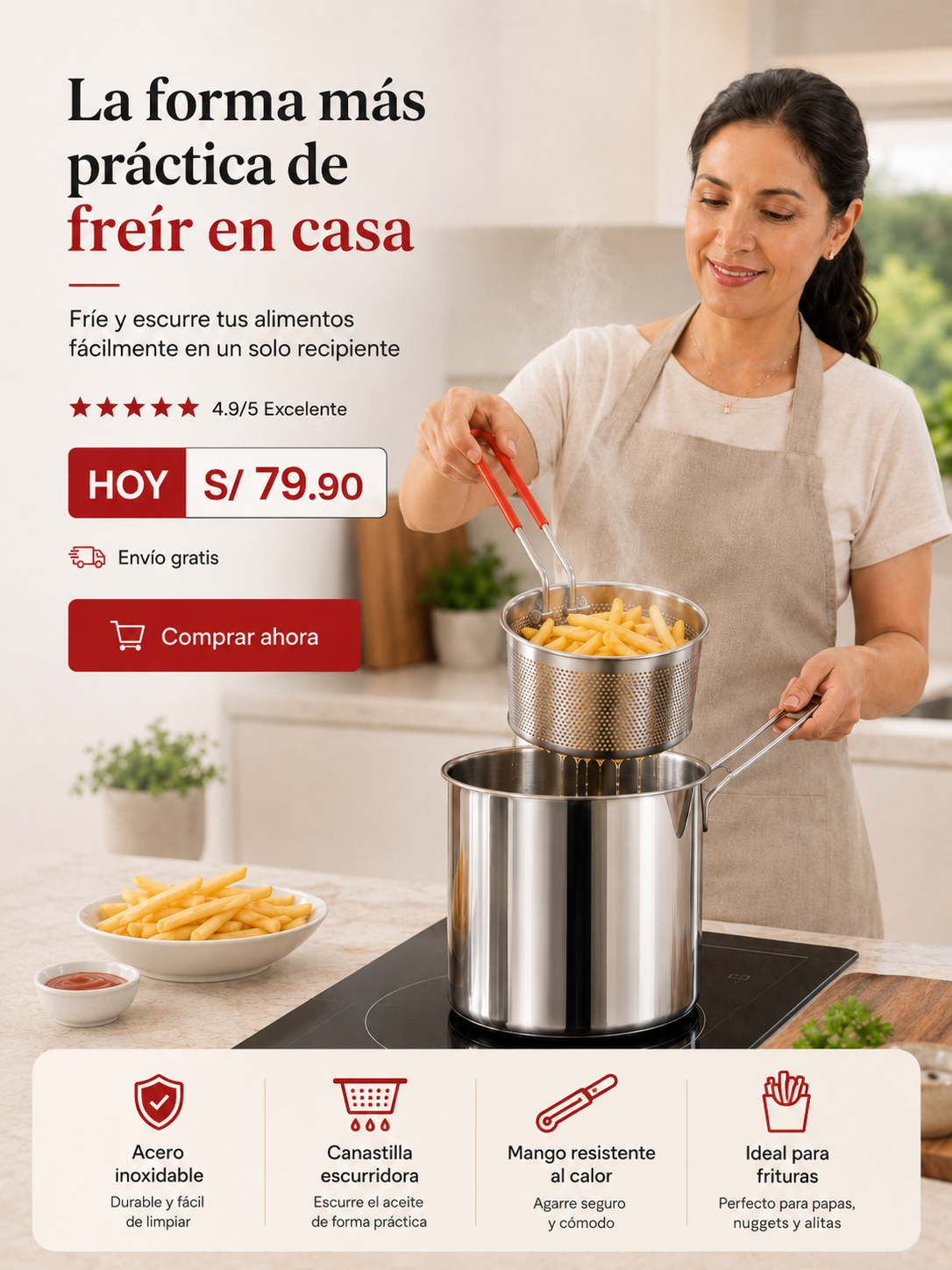 FryEasy Pro - Fríe y Escurre Fácil